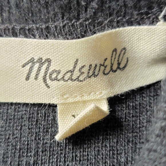 Madewell Sweater Women's XS Gray Long Sleeve Stretch Accent Button Black - Picture 5 of 6